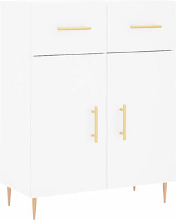 vidaXL - Dressoir - 69,5x34x90 - cm - bewerkt - hout - wit