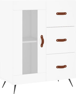 vidaXL - Dressoir - 69,5x34x90 - cm - bewerkt - hout - wit