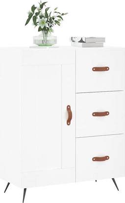 vidaXL - Dressoir - 69,5x34x90 - cm - bewerkt - hout - wit
