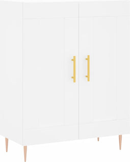 vidaXL - Dressoir - 69,5x34x90 - cm - bewerkt - hout - wit