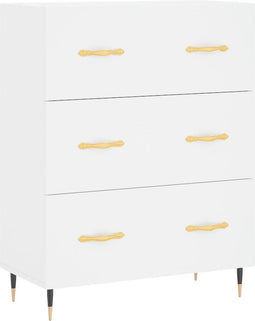vidaXL - Dressoir - 69,5x34x90 - cm - bewerkt - hout - wit