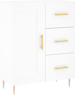 vidaXL - Dressoir - 69,5x34x90 - cm - bewerkt - hout - wit