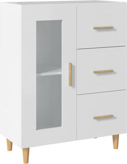 vidaXL - Dressoir - 69,5x34x90 - cm - bewerkt - hout - wit
