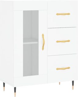 vidaXL - Dressoir - 69,5x34x90 - cm - bewerkt - hout - wit