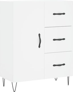 vidaXL - Dressoir - 69,5x34x90 - cm - bewerkt - hout - wit