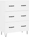 vidaXL - Dressoir - 69,5x34x90 - cm - bewerkt - hout - wit