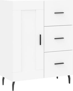 vidaXL - Dressoir - 69,5x34x90 - cm - bewerkt - hout - wit
