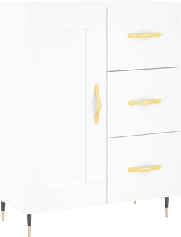 vidaXL - Dressoir - 69,5x34x90 - cm - bewerkt - hout - wit
