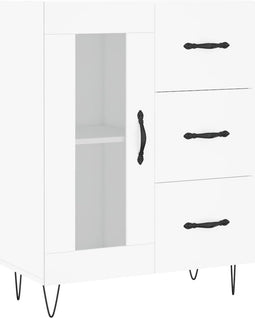 vidaXL - Dressoir - 69,5x34x90 - cm - bewerkt - hout - wit