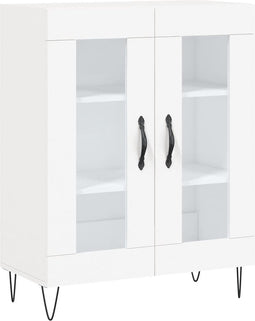 vidaXL - Dressoir - 69,5x34x90 - cm - bewerkt - hout - wit