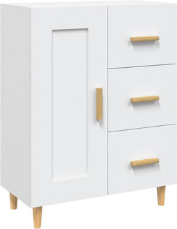 vidaXL - Dressoir - 69,5x34x90 - cm - bewerkt - hout - wit