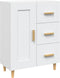 vidaXL - Dressoir - 69,5x34x90 - cm - bewerkt - hout - wit