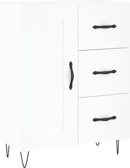 vidaXL - Dressoir - 69,5x34x90 - cm - bewerkt - hout - wit