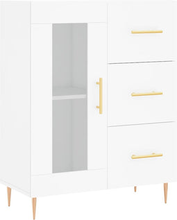 vidaXL - Dressoir - 69,5x34x90 - cm - bewerkt - hout - wit