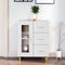 vidaXL - Dressoir - 69,5x34x90 - cm - bewerkt - hout - wit