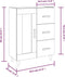 vidaXL - Dressoir - 69,5x34x90 - cm - bewerkt - hout - wit