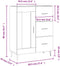 vidaXL - Dressoir - 69,5x34x90 - cm - bewerkt - hout - wit