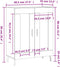 vidaXL - Dressoir - 69,5x34x90 - cm - bewerkt - hout - wit