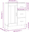 vidaXL - Dressoir - 69,5x34x90 - cm - bewerkt - hout - wit