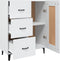 vidaXL - Dressoir - 69,5x34x90 - cm - bewerkt - hout - wit