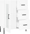 vidaXL - Dressoir - 69,5x34x90 - cm - bewerkt - hout - wit