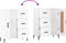 vidaXL - Dressoir - 69,5x34x90 - cm - bewerkt - hout - wit