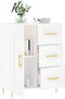 vidaXL - Dressoir - 69,5x34x90 - cm - bewerkt - hout - wit