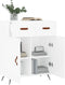 vidaXL - Dressoir - 69,5x34x90 - cm - bewerkt - hout - wit