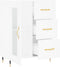 vidaXL - Dressoir - 69,5x34x90 - cm - bewerkt - hout - wit