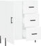 vidaXL - Dressoir - 69,5x34x90 - cm - bewerkt - hout - wit