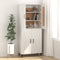 vidaXL - Dressoir - 69,5x34x90 - cm - bewerkt - hout - wit