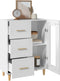 vidaXL - Dressoir - 69,5x34x90 - cm - bewerkt - hout - wit