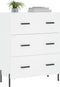 vidaXL - Dressoir - 69,5x34x90 - cm - bewerkt - hout - wit