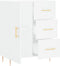 vidaXL - Dressoir - 69,5x34x90 - cm - bewerkt - hout - wit