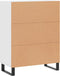 vidaXL - Dressoir - 69,5x34x90 - cm - bewerkt - hout - wit