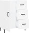 vidaXL - Dressoir - 69,5x34x90 - cm - bewerkt - hout - wit