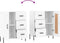vidaXL - Dressoir - 69,5x34x90 - cm - bewerkt - hout - wit