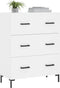 vidaXL - Dressoir - 69,5x34x90 - cm - bewerkt - hout - wit