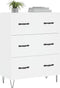 vidaXL - Dressoir - 69,5x34x90 - cm - bewerkt - hout - wit