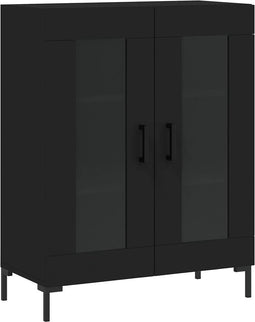vidaXL - Dressoir - 69,5x34x90 - cm - bewerkt - hout - zwart