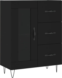 vidaXL - Dressoir - 69,5x34x90 - cm - bewerkt - hout - zwart