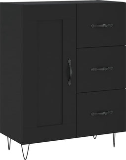 vidaXL - Dressoir - 69,5x34x90 - cm - bewerkt - hout - zwart