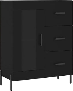 vidaXL - Dressoir - 69,5x34x90 - cm - bewerkt - hout - zwart