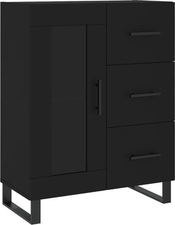 vidaXL - Dressoir - 69,5x34x90 - cm - bewerkt - hout - zwart