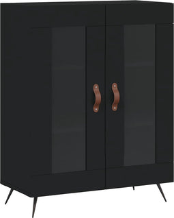 vidaXL - Dressoir - 69,5x34x90 - cm - bewerkt - hout - zwart