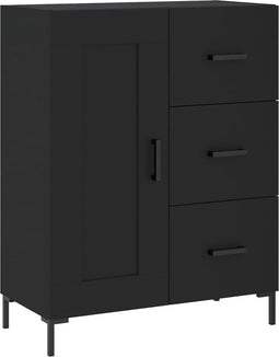 vidaXL - Dressoir - 69,5x34x90 - cm - bewerkt - hout - zwart