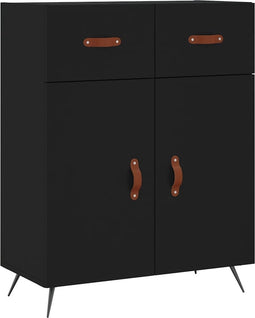 vidaXL - Dressoir - 69,5x34x90 - cm - bewerkt - hout - zwart