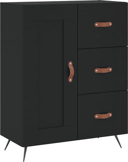vidaXL - Dressoir - 69,5x34x90 - cm - bewerkt - hout - zwart
