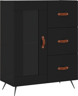 vidaXL - Dressoir - 69,5x34x90 - cm - bewerkt - hout - zwart