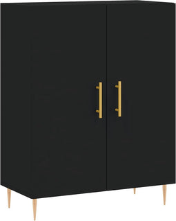vidaXL - Dressoir - 69,5x34x90 - cm - bewerkt - hout - zwart